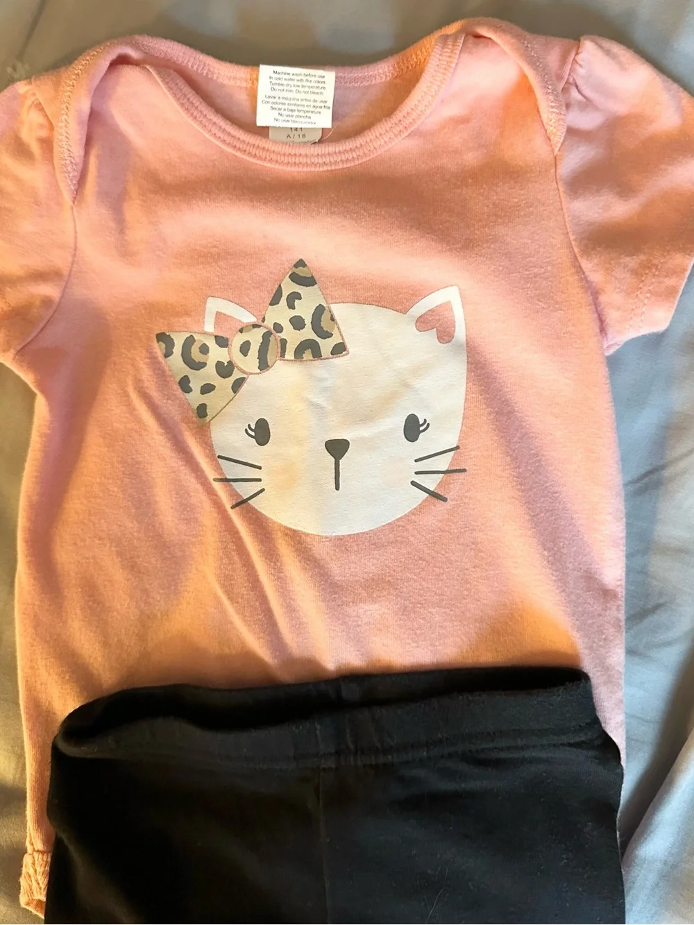 Girls' Pink Kitty Graphic Short-Sleeve Tee